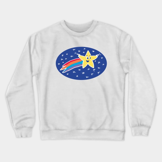 Shooting Star Doodle! Pew Pew! Crewneck Sweatshirt by TintedRed